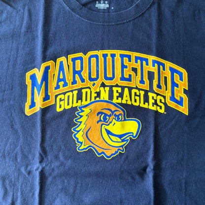 Marquette Golden Eagles Champion T-Shirt Navy Blue Short Sleeve Size Large