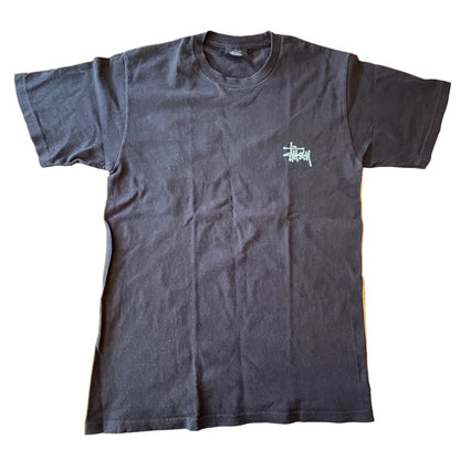 Stussy Double Sided Logo T-Shirt Black Short Sleeve Size Small