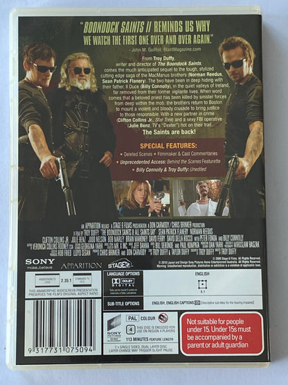 The Boondock Saints & The Boondock Saints 2 DVD Norman Reedus Billy Connolly PAL 4 VGC