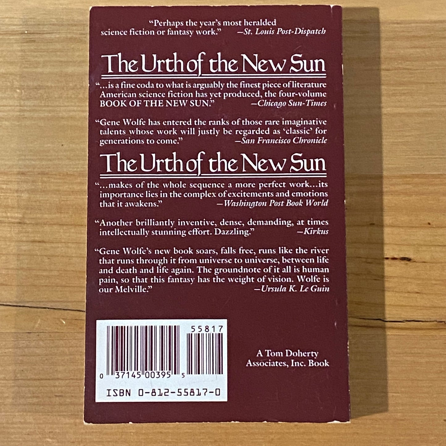 The Urth Of The New Sun by Gene Wolfe Paperback 1988 GD