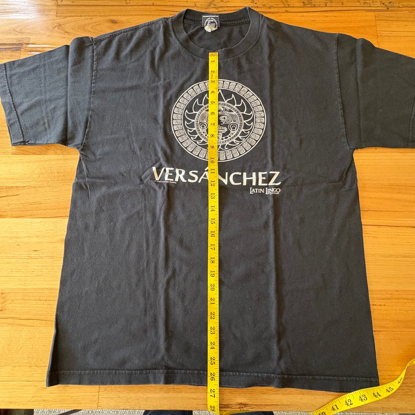 Latin Lingo Versanchez T-Shirt Black Short Sleeve Size XL