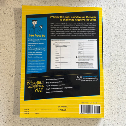 Cognitive Behavioural Therapy Workbook For Dummies 2nd Edition VGC