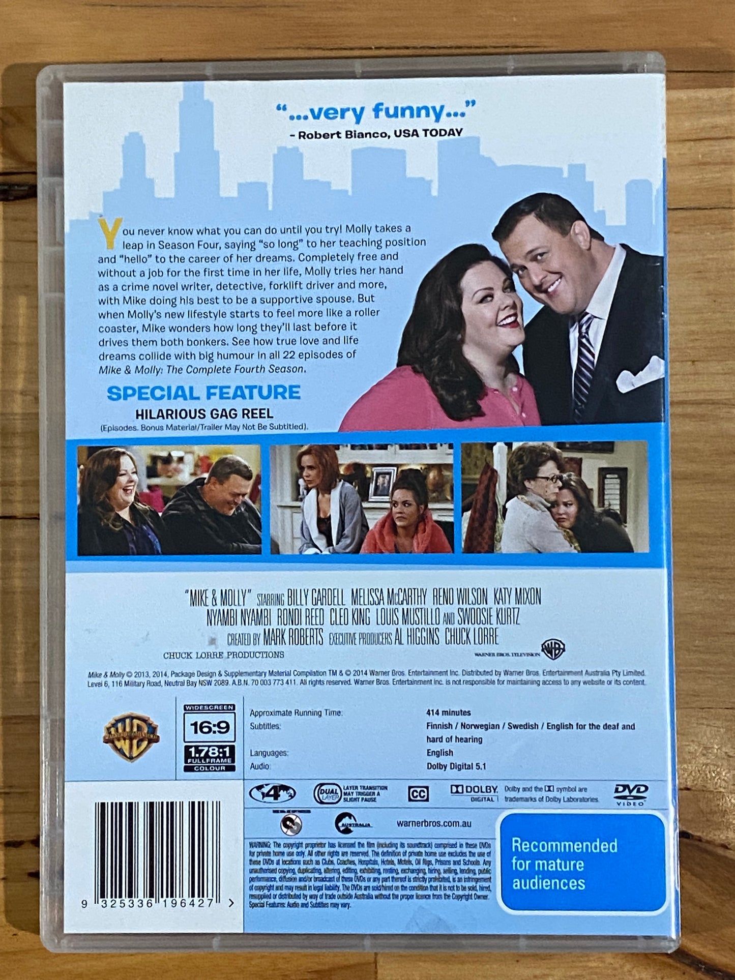 Mike And Molly Season 1-4 DVD US Comedy 3-Disc PAL 4 VGC Season 3 Sealed