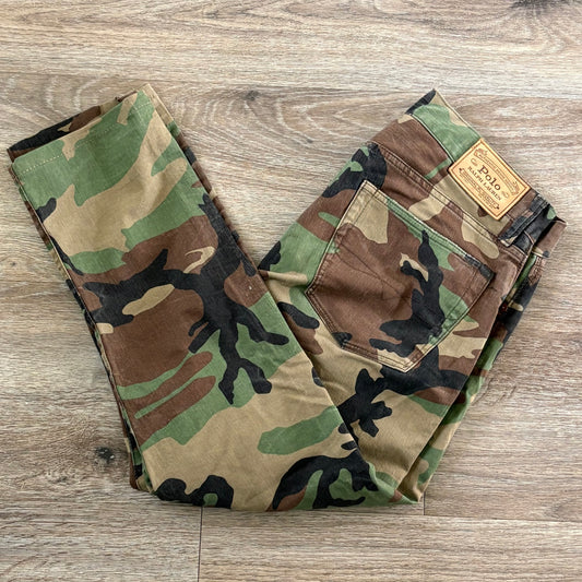Polo Ralph Lauren Cargo Pants Camoflauge Pattern Mens Sz 82A Button Fly