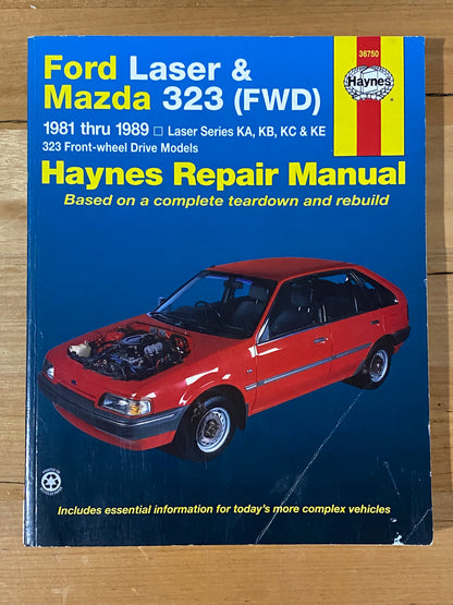 Haynes Ford Laser & Mazda 323 FWD Repair Manual 1981-1989 Softcover GD