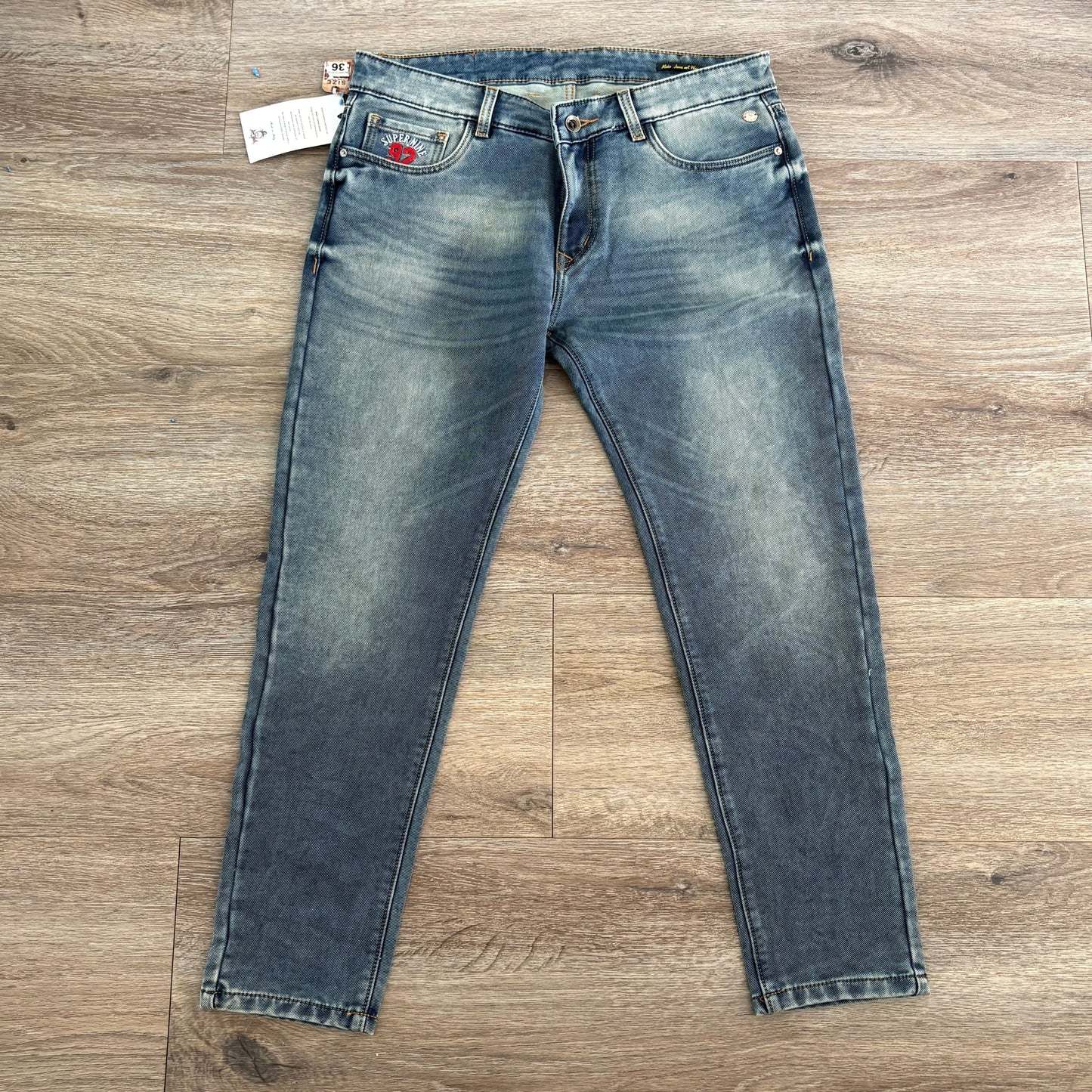 Super Nine Mens W 36 L 27 Denim Blue Jeans NWT