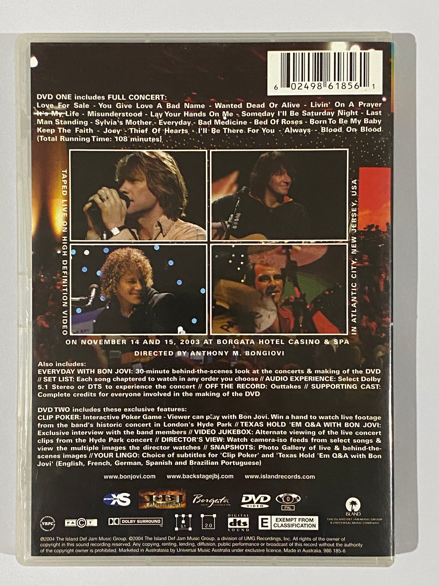 Bon Jovi DVDs Bundle of 3 Greatest Hits Live at Madison Square Garden VGC