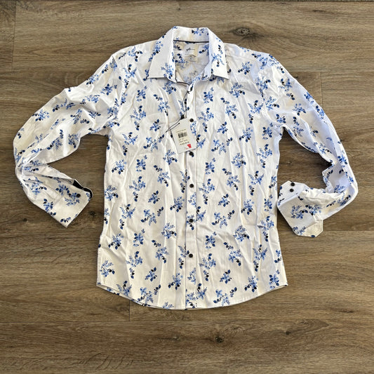 yd Shirt Men's Casual Medium Long Sleeve Slim Fit Floral Collared NWT