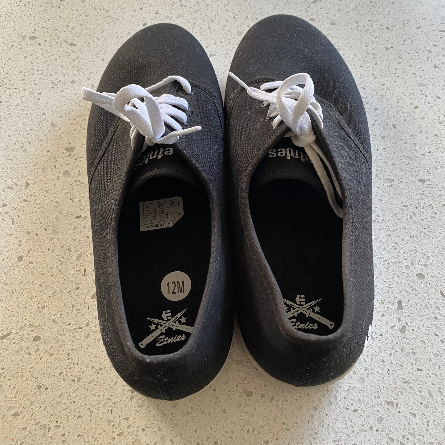 Etnies Brigade SMU Skate Shoes Black Mens US Size 12 Very Good Condition