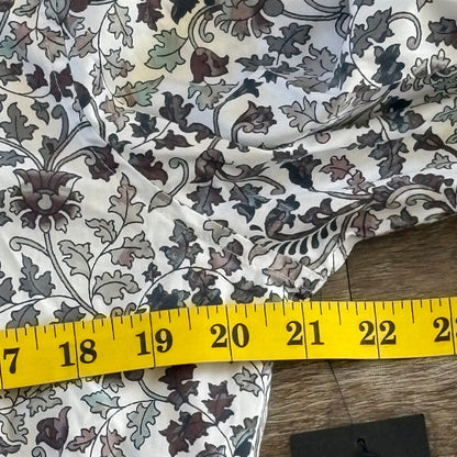 Tarocash Shirt Mens Casual Sz M Long Sleeve Slim Fit White Leaf Collared NWT