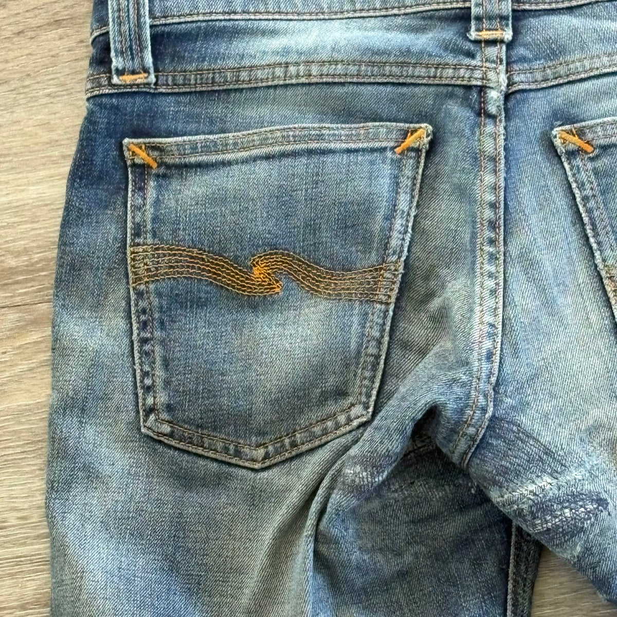 Nudie Jeans Womens Distressed W 28 L 32 Blue Denim Skinny