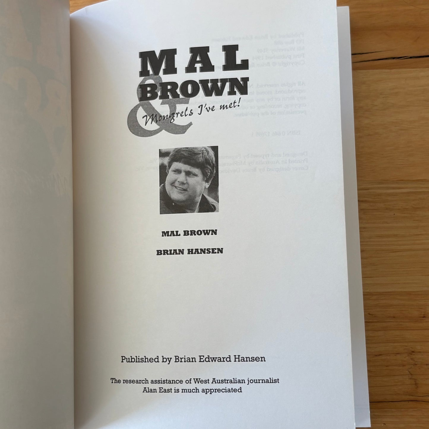 Mal Brown And Mongrels I've Met Biography Paperback Aussie Rules VFL 1994 GD