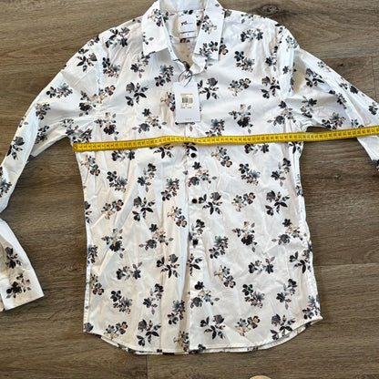 yd Shirt Men's Casual Medium Long Sleeve Slim Fit Photographic Floral Collared NWT