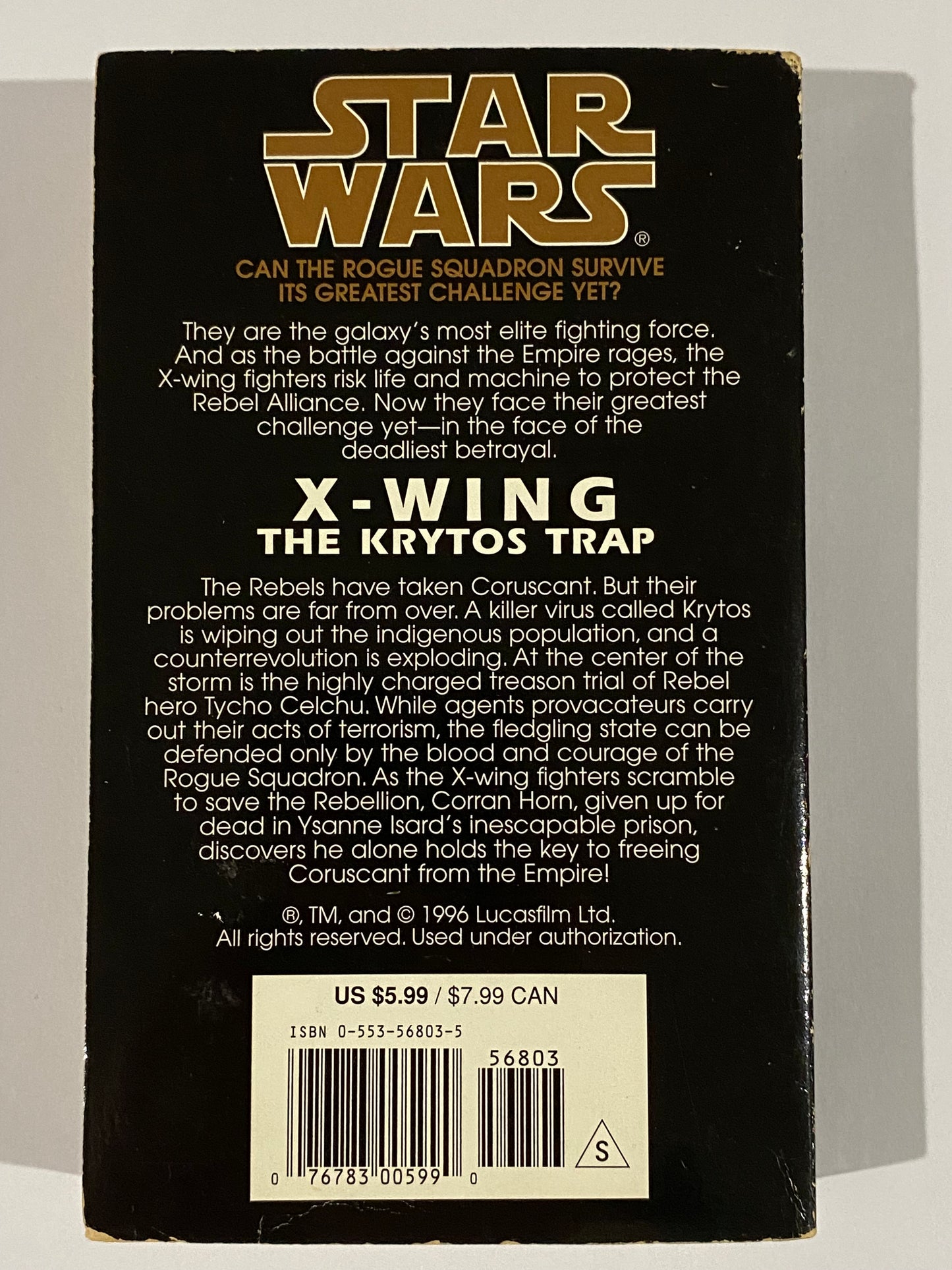 Star Wars X-Wing The Krytos Trap by Michael A. Stackpole Paperback 1996 GD