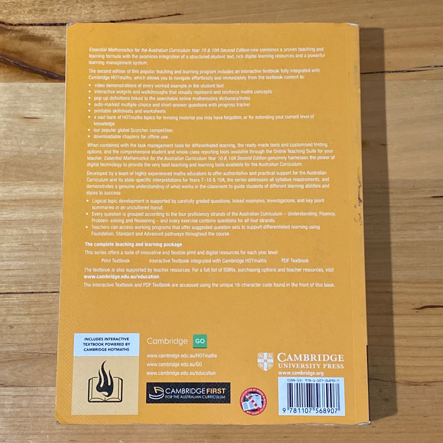 Cambridge Essential Mathematics 10 and 10a 2nd Edition Paperback GD