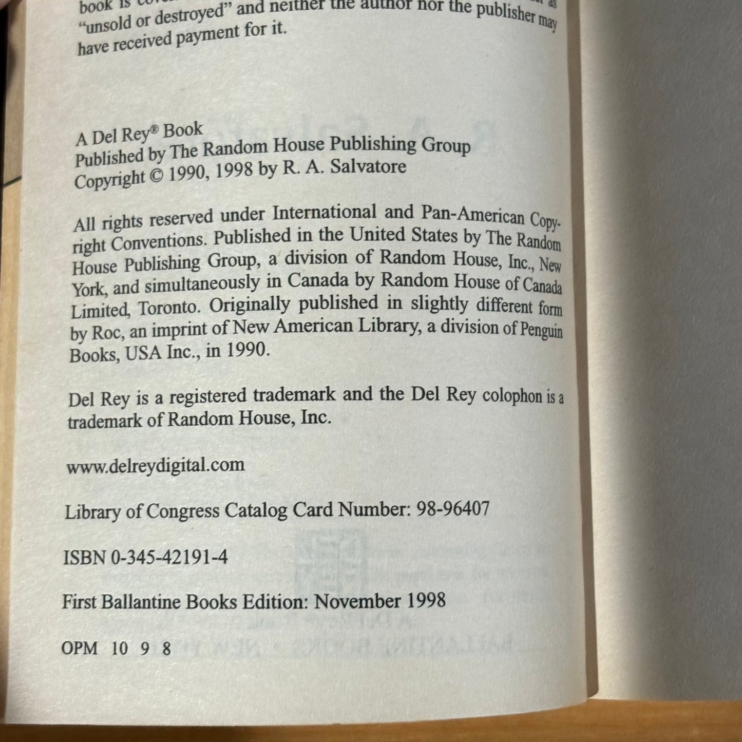 Echoes of The Fourth Magic R.A. Salvatore Fantasy Paperback 1998 GD