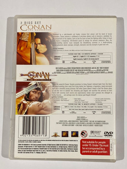 Conan The Barbarian and Conan The Destroyer DVD 2-Disc Set PAL 4 VGC