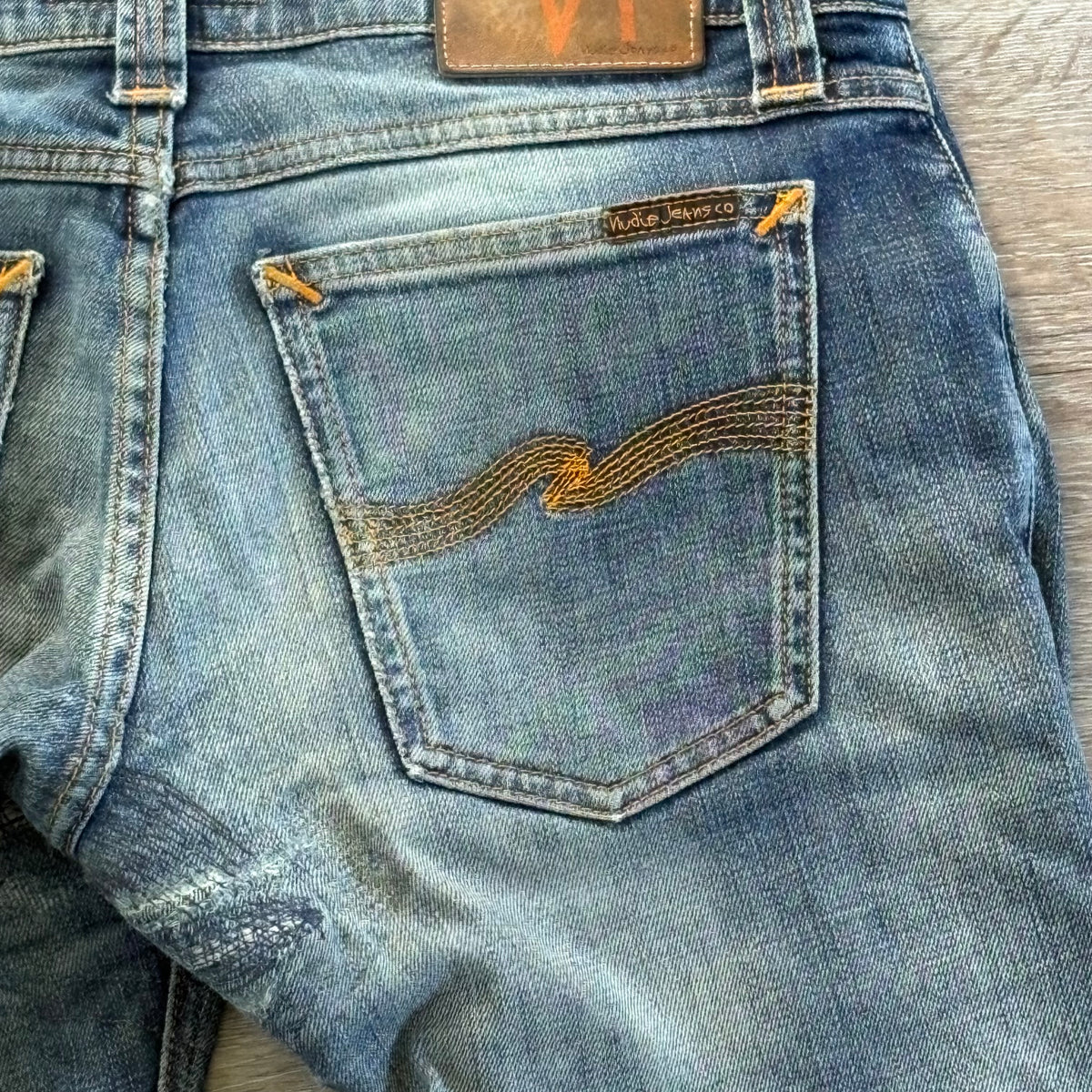 Nudie Jeans Womens Distressed W 28 L 32 Blue Denim Skinny
