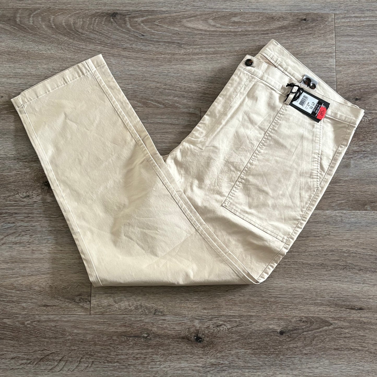 Tarocash Men’s Chinos Stone Sz 44-inch Oslo Utility Waist Stretch Zip Fly New With Tags