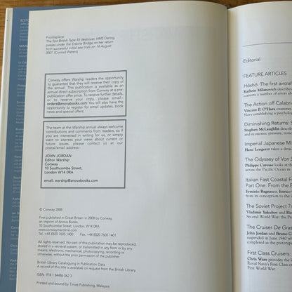 Warship 2008 and 2009 2 Book Bundle Conway Hardcover Maritime History GD