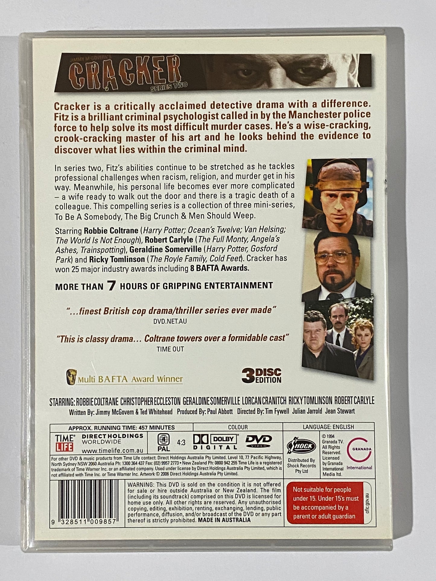 Cracker Series 1-3 DVD Robbie Coltrane British Crime Drama PAL 4 VGC