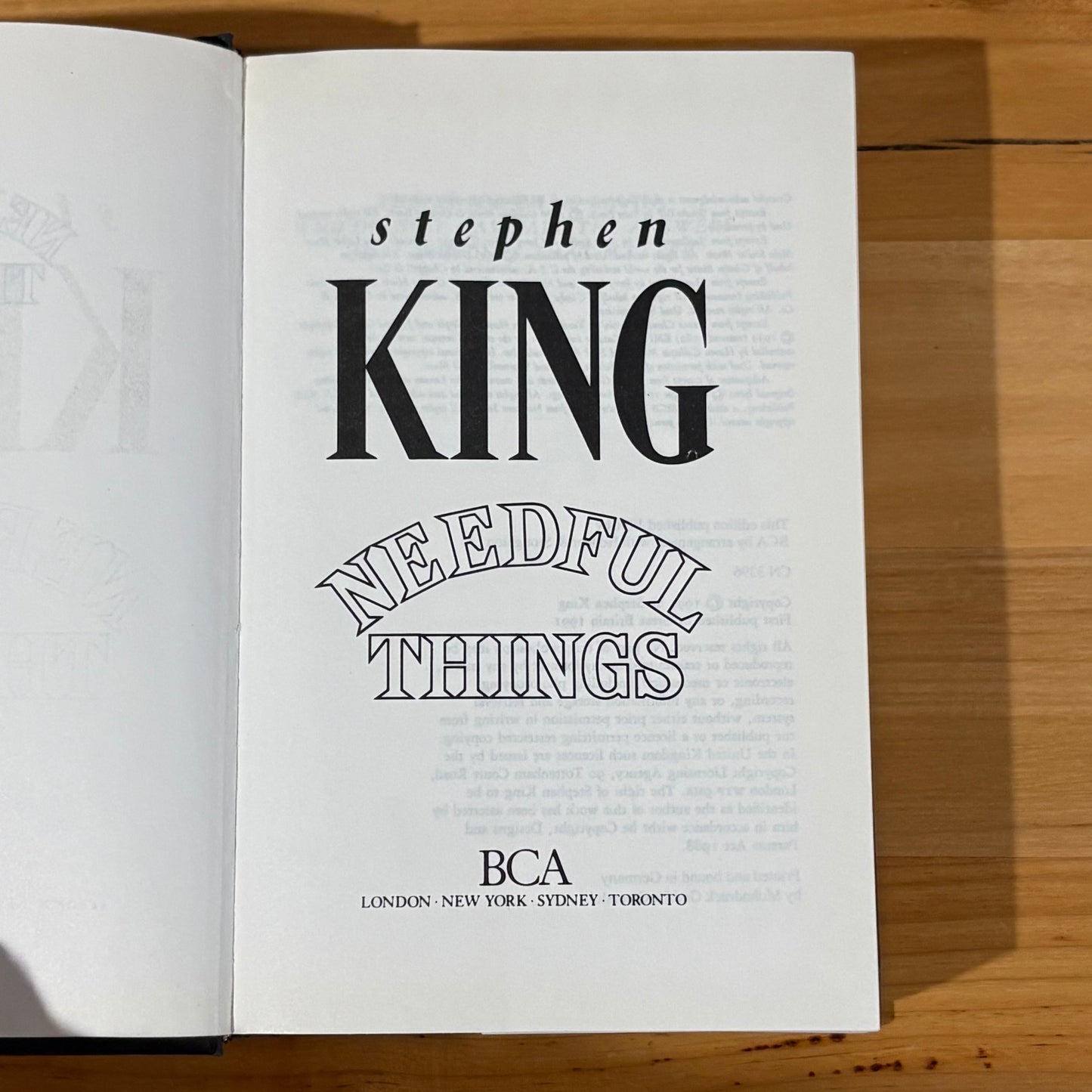 Needful Things by Stephen King Hardcover 1991 GD