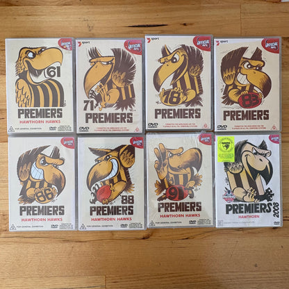 Hawthorn Premiers DVD Bundle of 8 Hawks AFL Grand Finals PAL 4 VGC