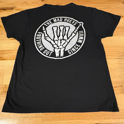The Mad Hueys T-Shirt Black T-Shirt Double Side Print Cotton Size Large