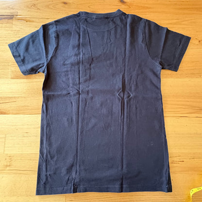 Snoopy Skateboarding T-Shirt Black Checked Pocket Short Sleeve Size M