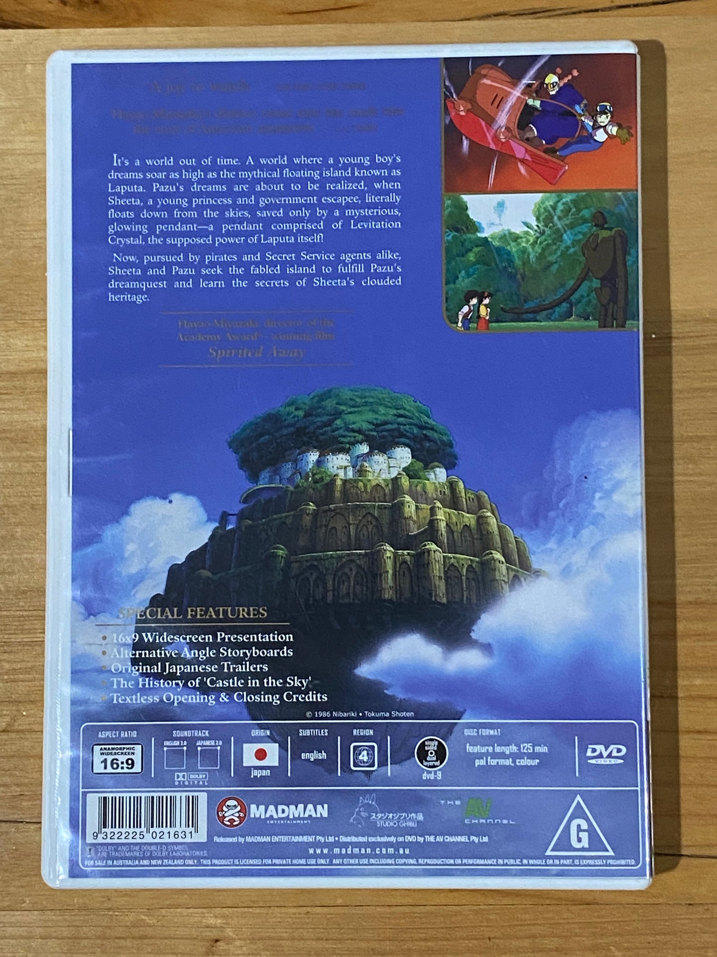 Laputa Castle In The Sky DVD Hayao Miyazaki Studio Ghibli Anime PAL 4 VGC