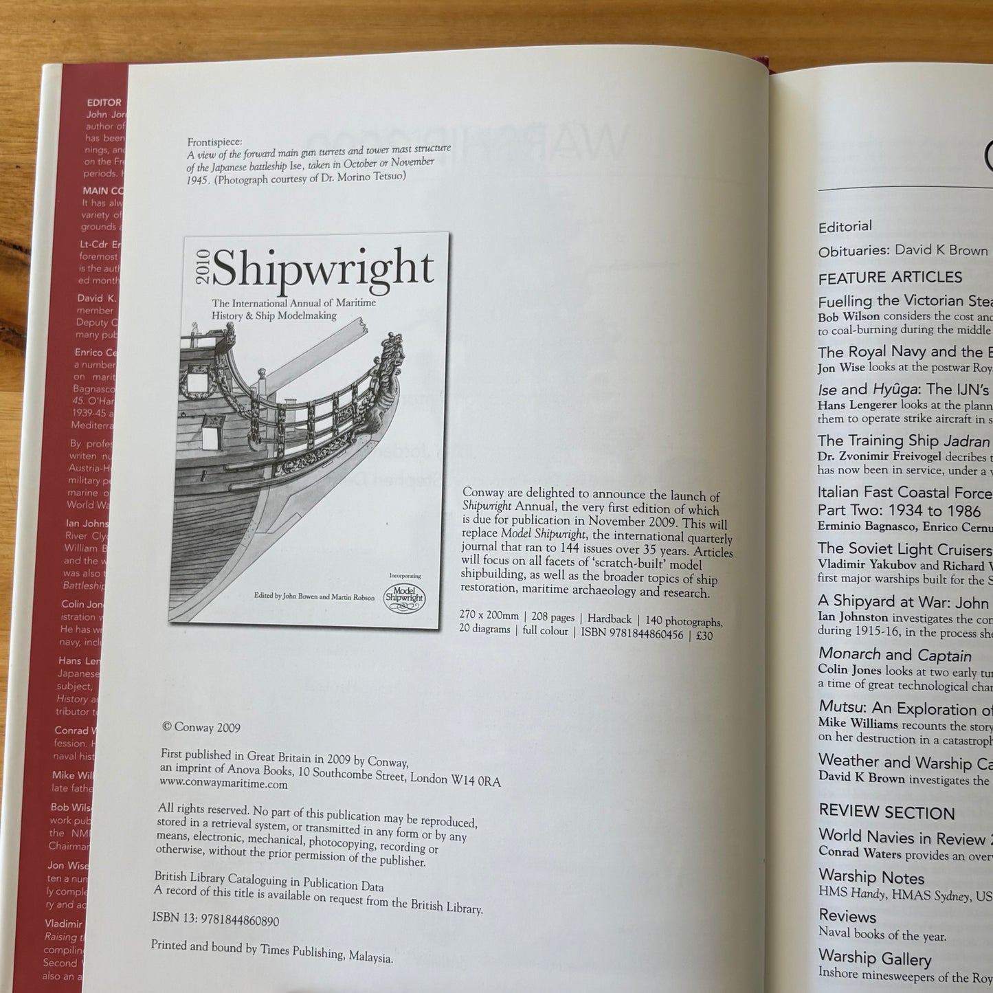 Warship 2008 and 2009 2 Book Bundle Conway Hardcover Maritime History GD