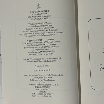 John Lennon In His Own Write Hardcover Books GD
