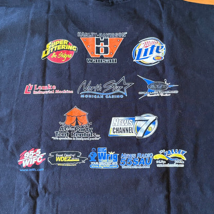 Firefighters For MDA Wausau Wisconsin T-Shirt Black Short Sleeve Size XL