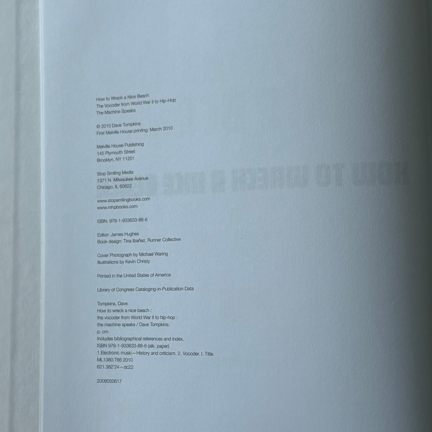 How To Wreck A Nice Beach History Of The Vocoder Dave Tompkins Hardcover GD