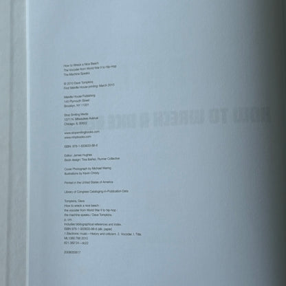 How To Wreck A Nice Beach History Of The Vocoder Dave Tompkins Hardcover GD