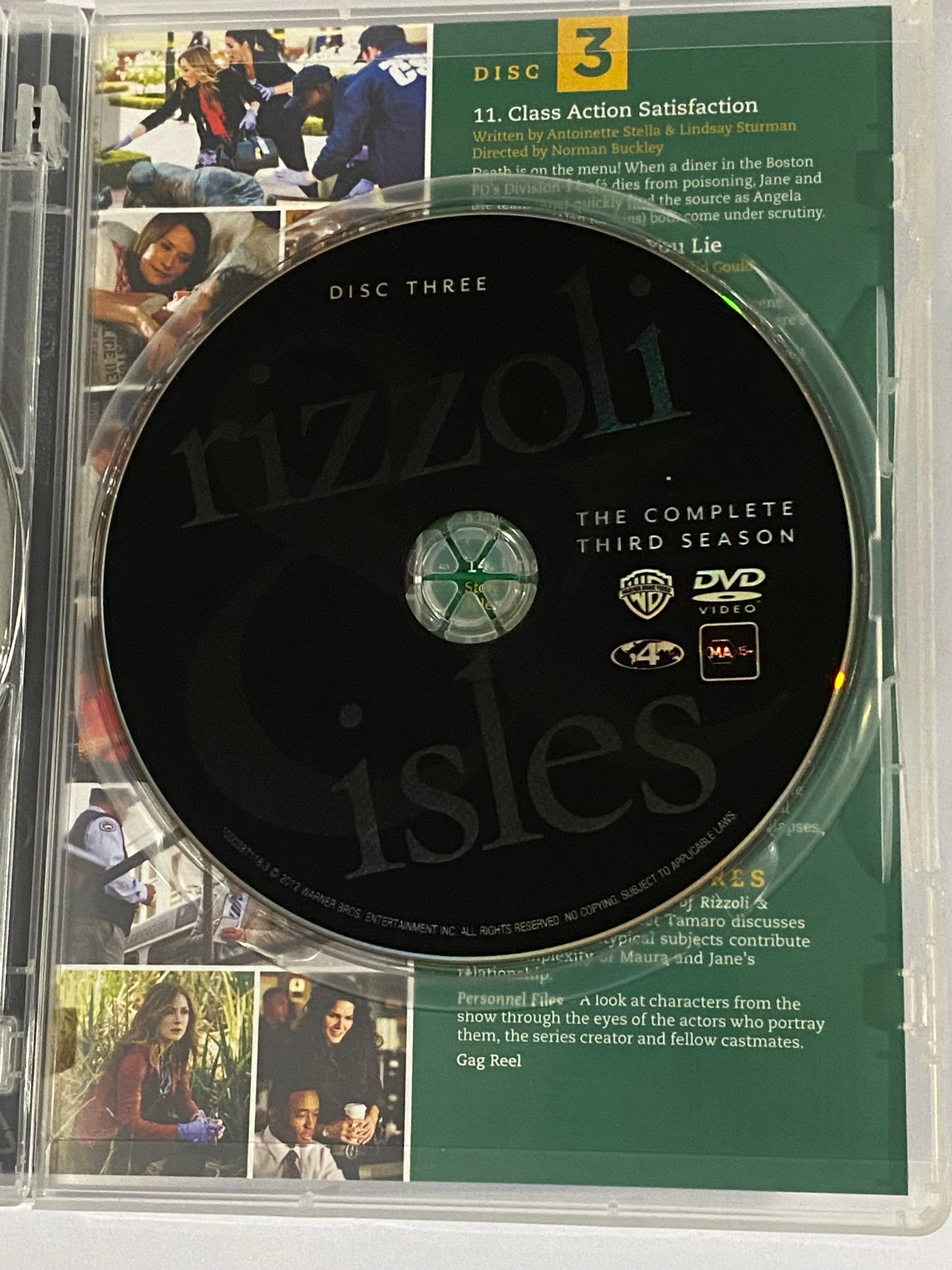 Rizzoli & Isles Complete Season 3 ­DVD 3-Disc Set PAL 4 VGC