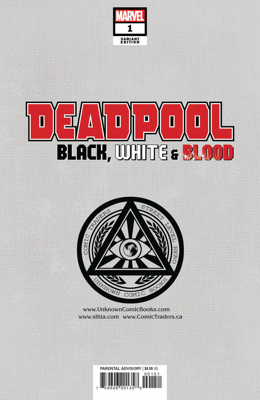 DEADPOOL: BLACK, WHITE & BLOOD (2021) #1 UNKNOWN COMICS TYLER KIRKHAM VARIANT