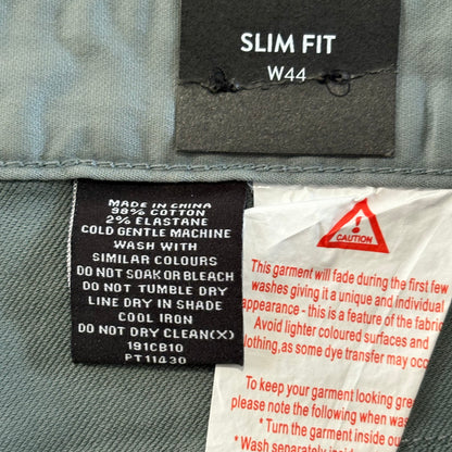 Tarocash Men’s Chinos Mid-Green Sz 44-inch Waist Stretch Zip Fly New With Tags