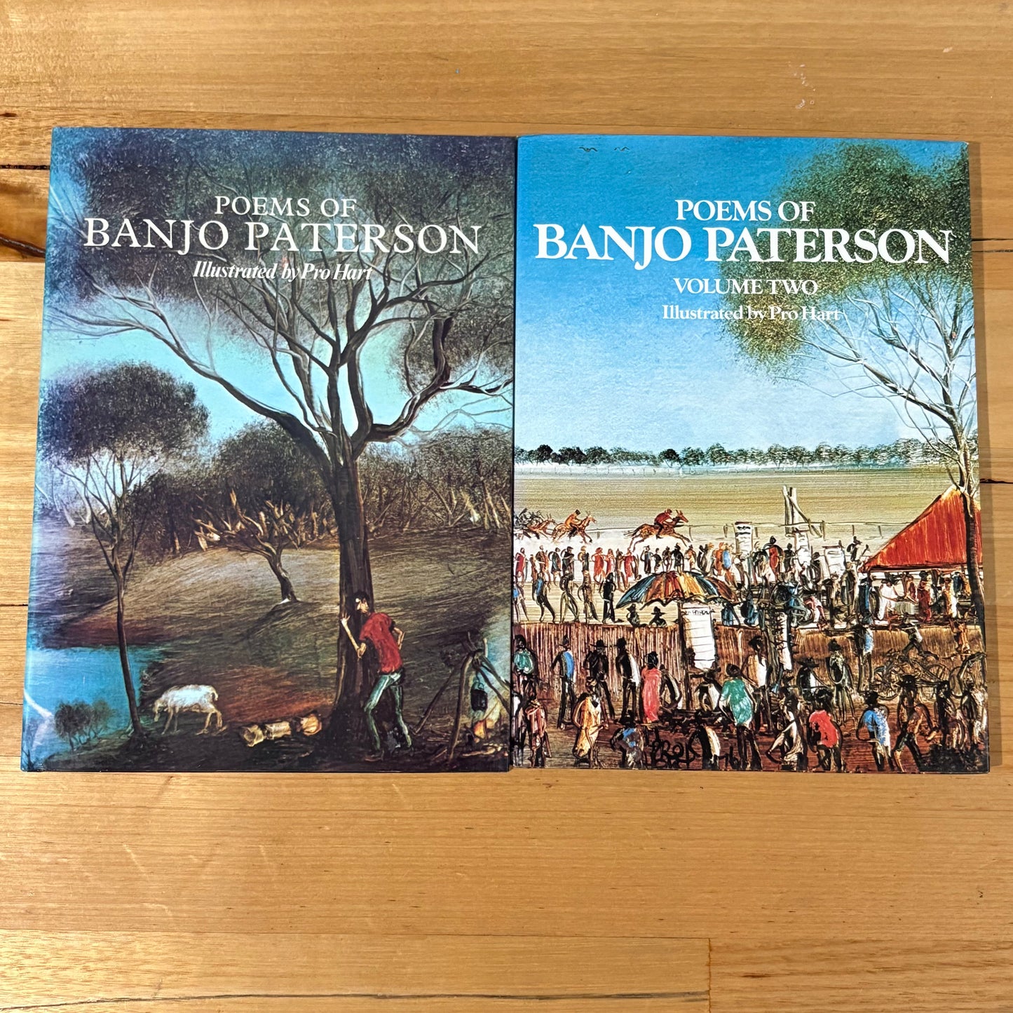 Poems of Banjo Patterson Illustrated by Pro Hart Volume 1 and 2 Hardcover GD
