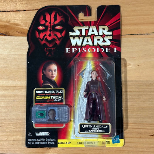 Hasbro Star Wars Episode I Queen Amidala Naboo Action Figure 1998 New Commtech Sealed on Card