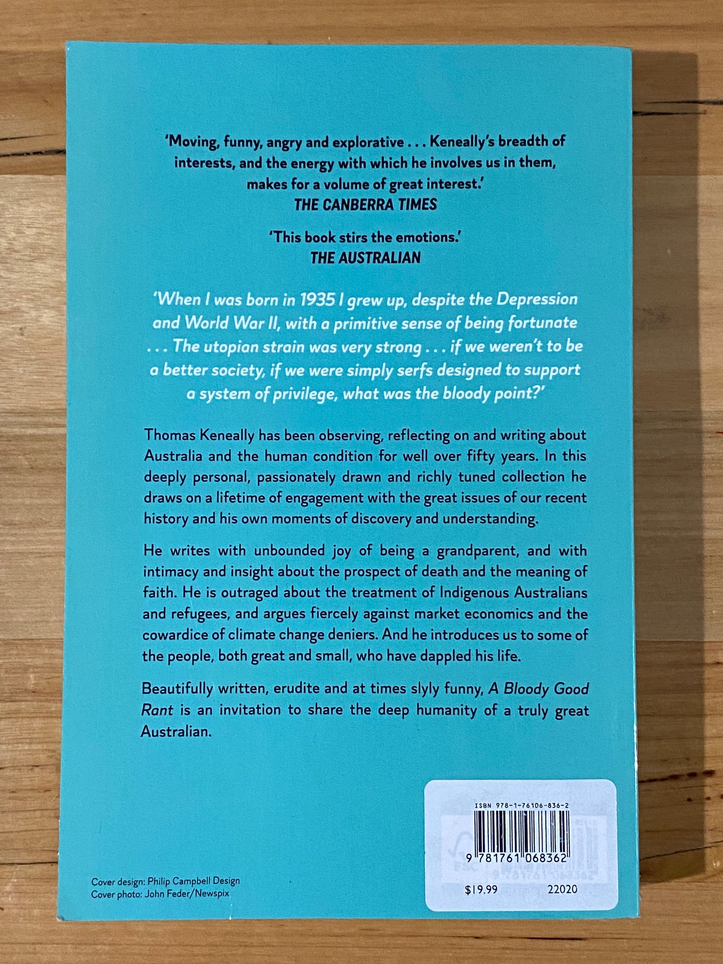 A Bloody Good Rant by Thomas Keneally Paperback 2022 GD