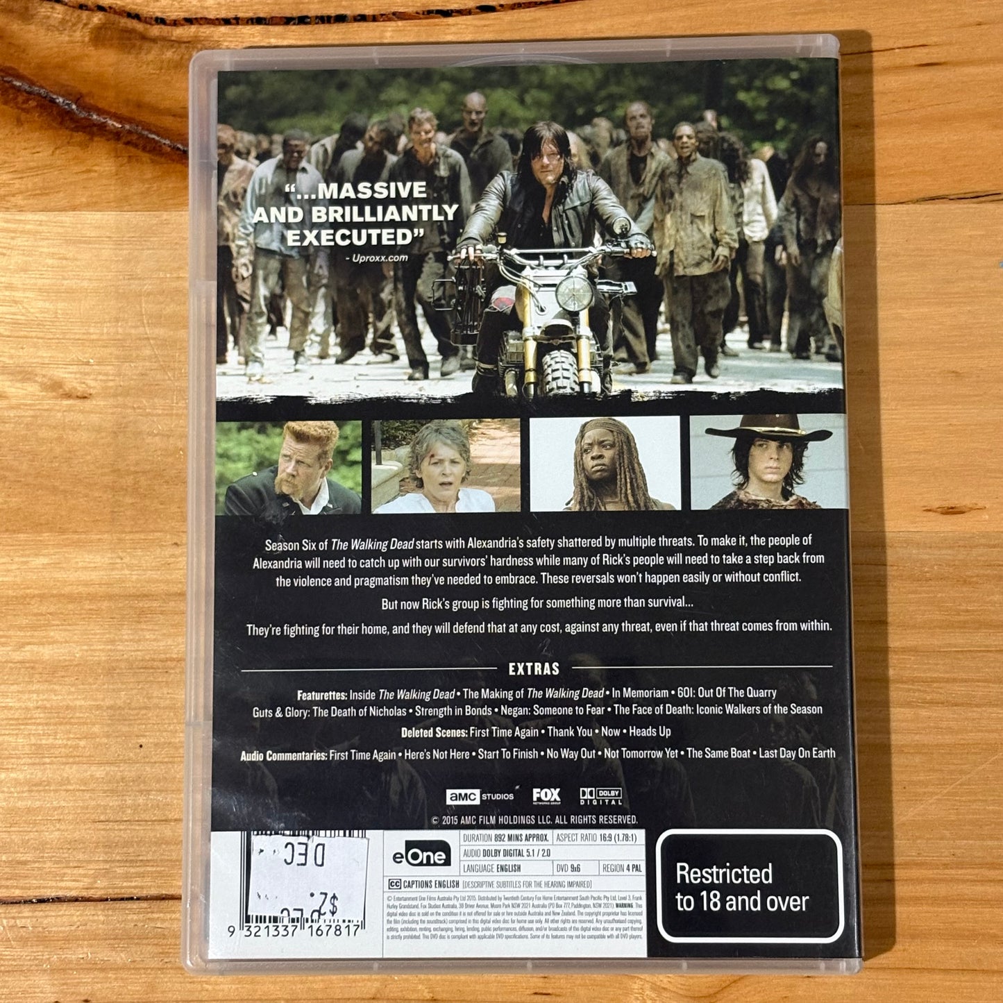 The Walking Dead Season 6 DVD 6-Disc Set PAL 4 VGC