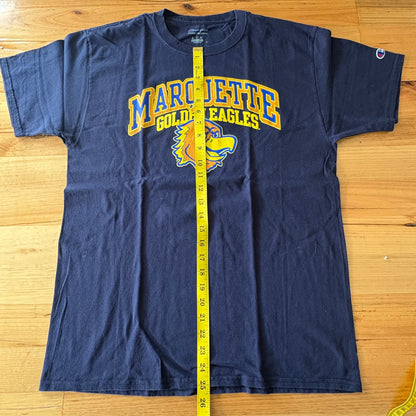 Marquette Golden Eagles Champion T-Shirt Navy Blue Short Sleeve Size Large