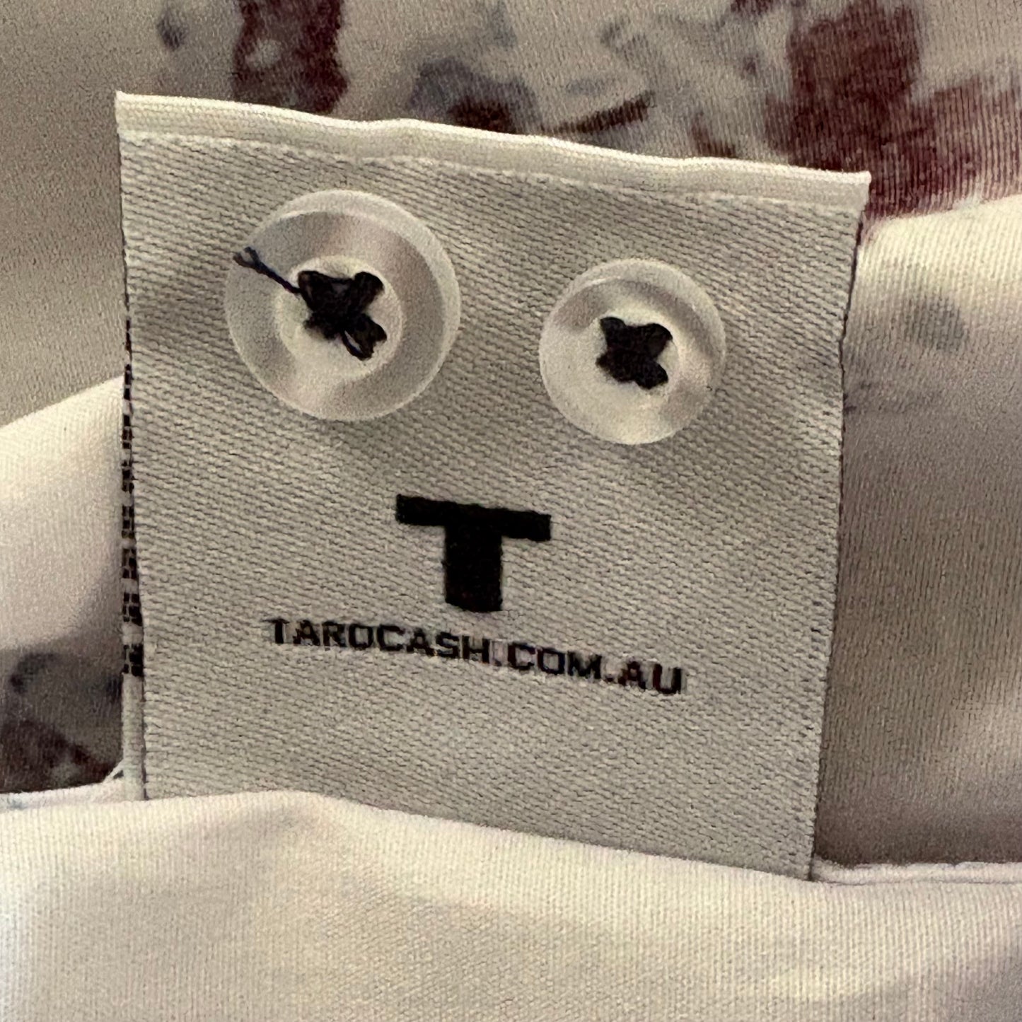 Tarocash Shirt Men's Casual Medium Short Sleeve Slim Fit White Floral Pattern Collared NWT