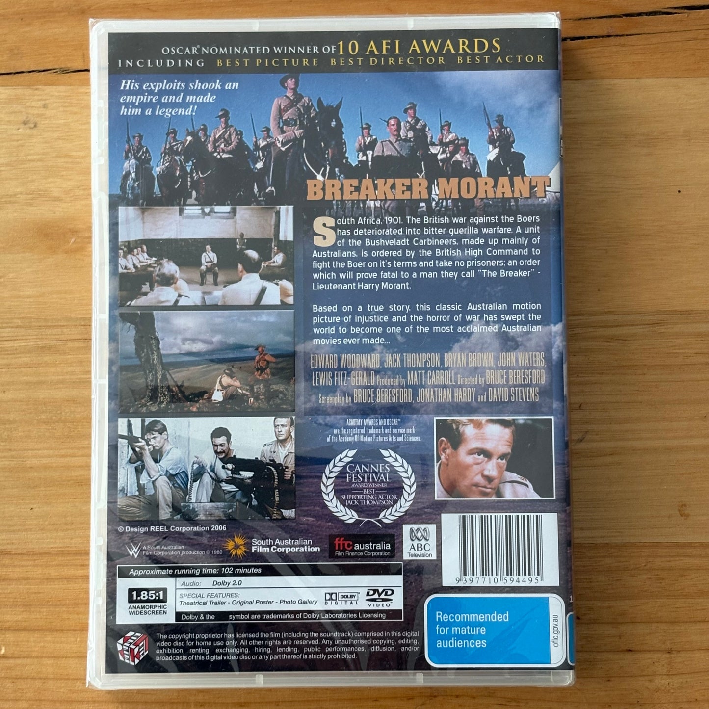 Breaker Morant Silver Anniversary Edition DVD Edward Woodward PAL 4 New Sealed