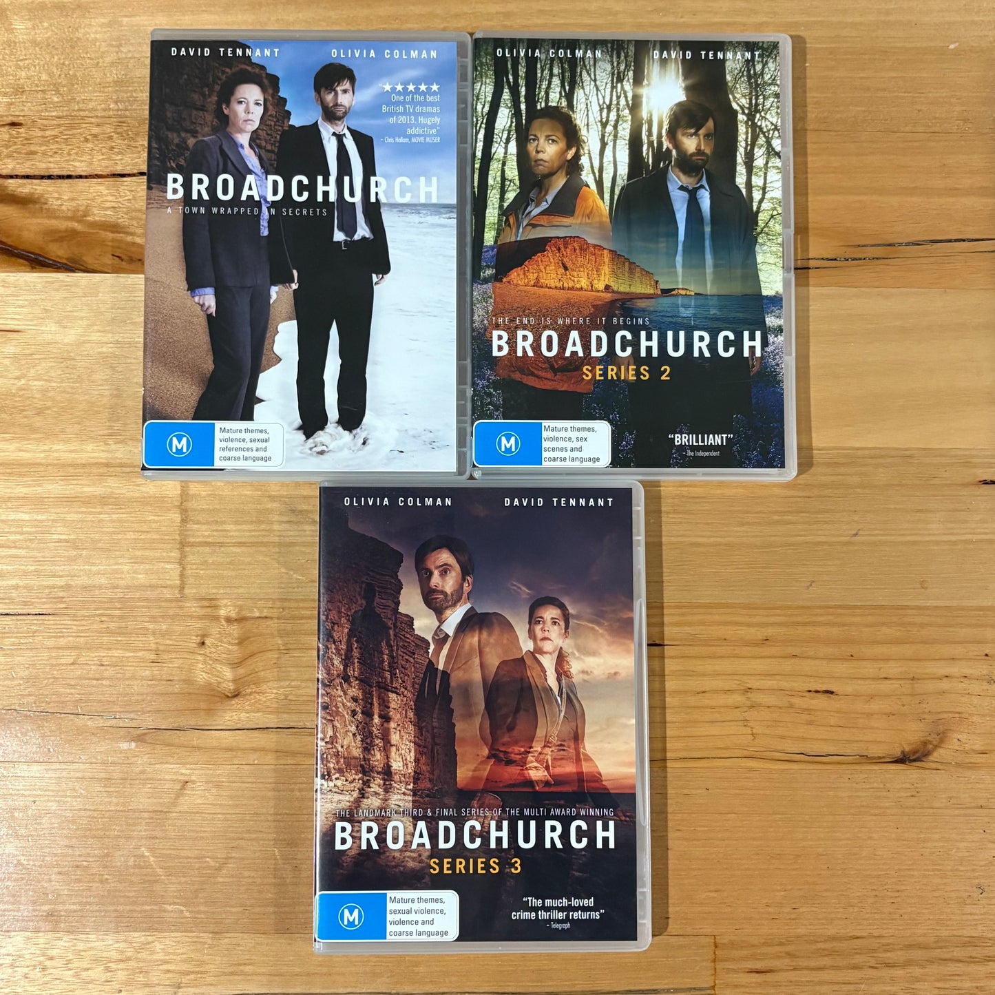 Broadchurch Series 1-3 Complete DVD Olivia Colman David Tennant PAL 4 VGC