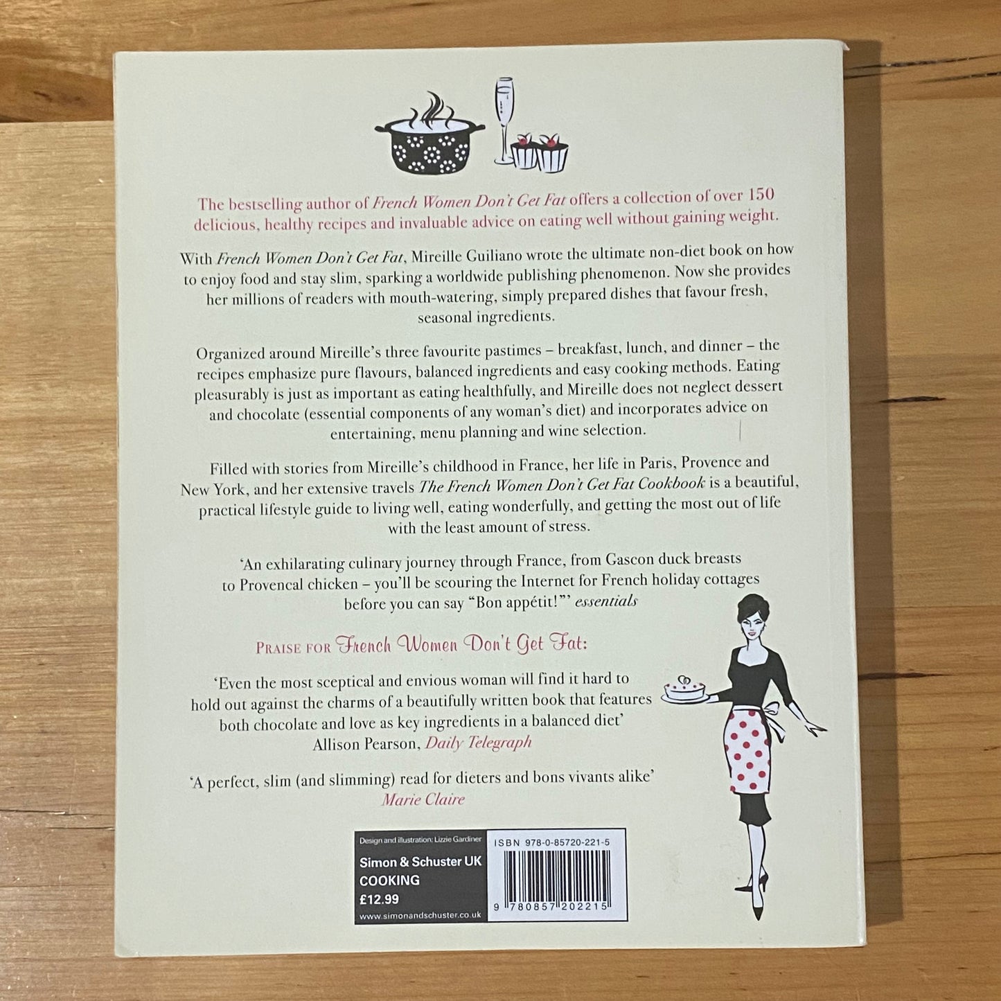 The French Women Don't Get Fat Cookbook by Mireille Guiliano Paperback 2010 GD