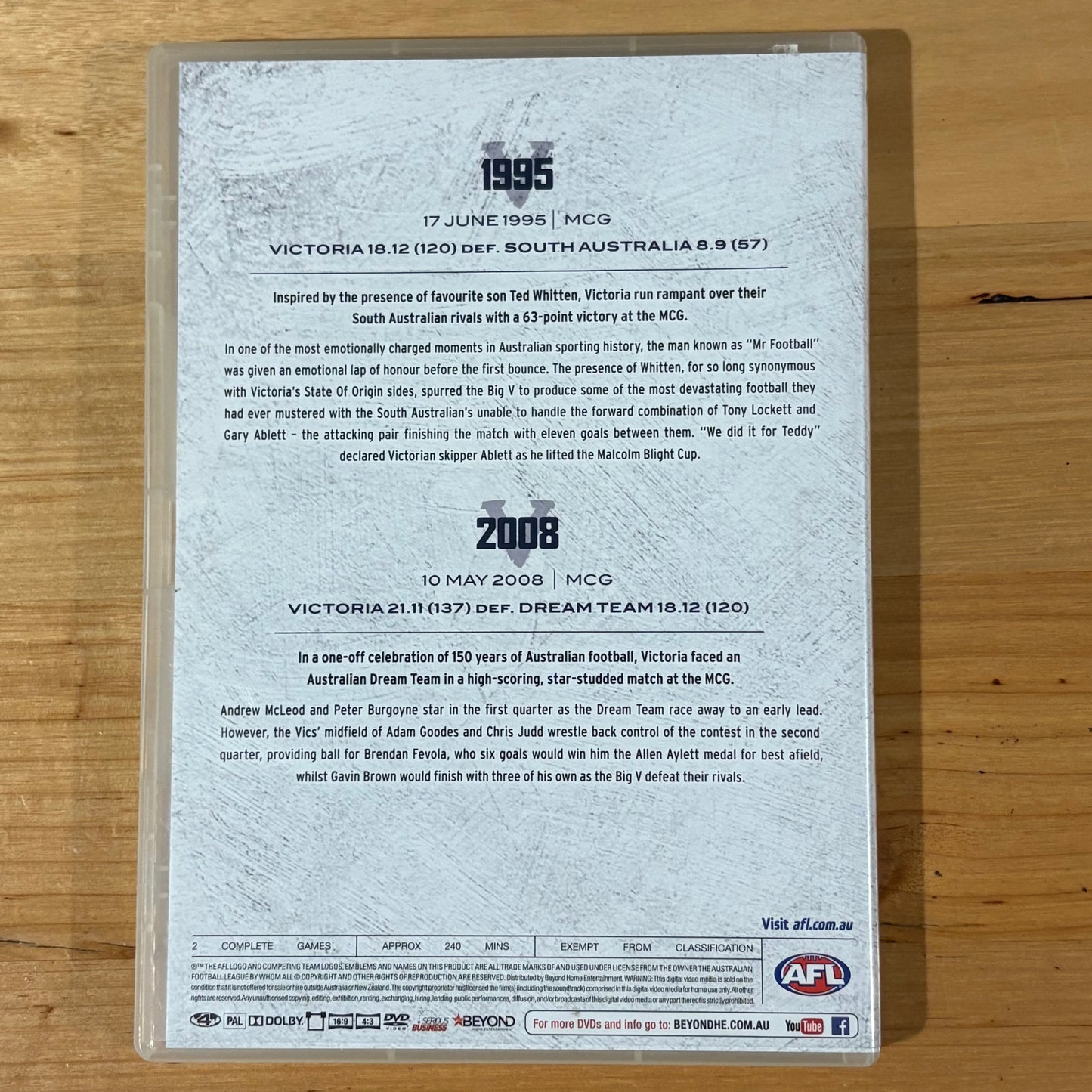 State of Origin Big V Classic Collection DVD Box-Set PAL 4 VGC