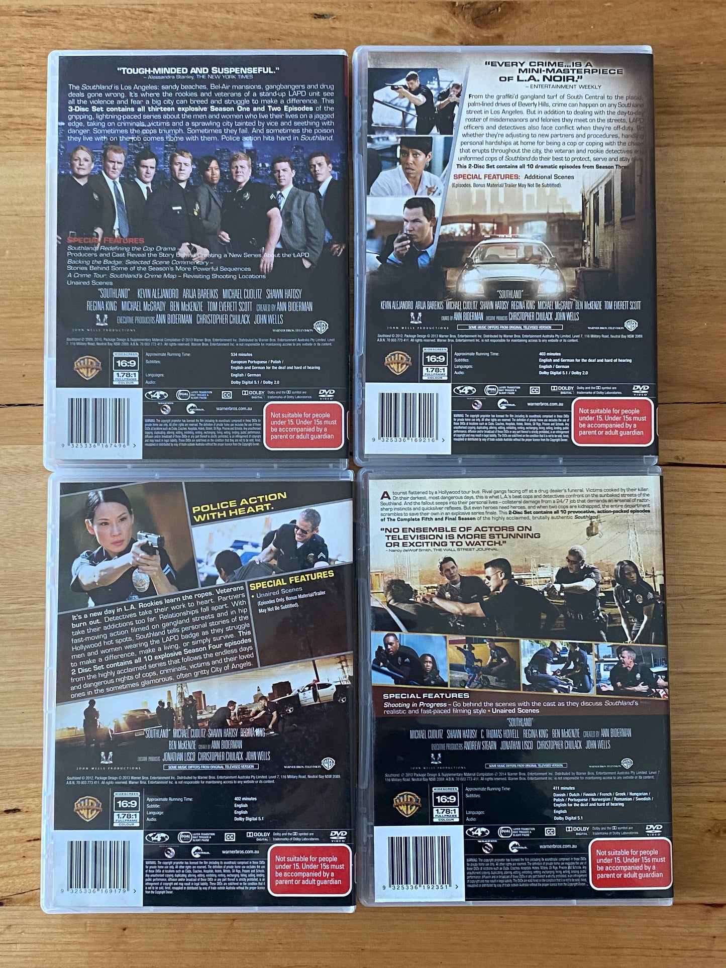 Southland Uncensored Complete Set DVD Seasons 1-5 PAL 4 VGC