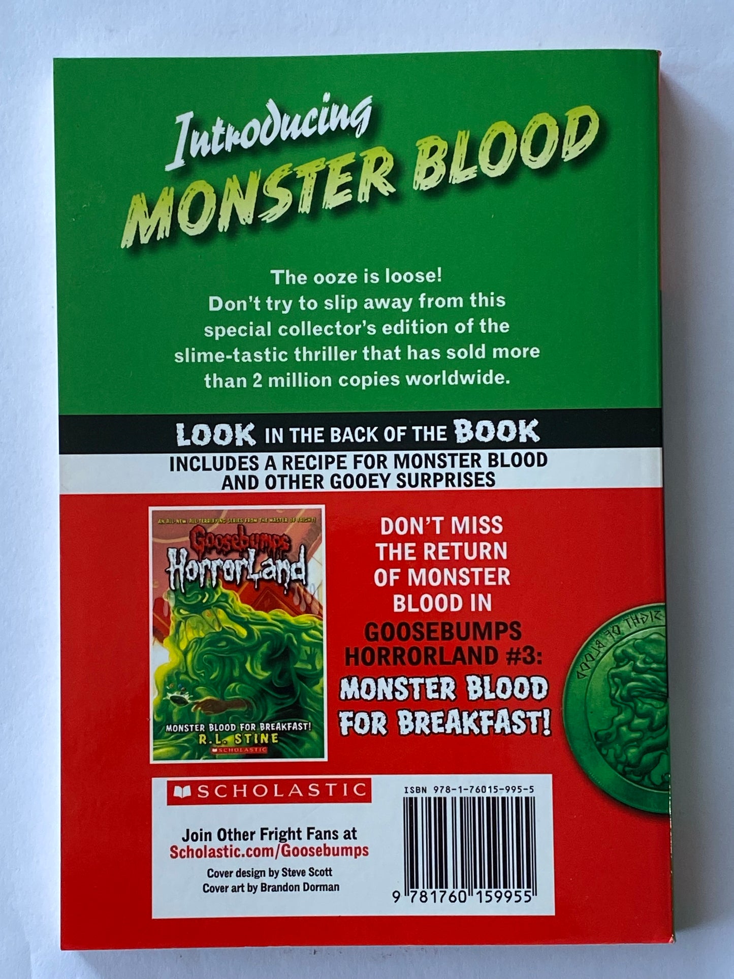 Goosebumps Monster Blood R.L.Stine Paperback 2015 VGC